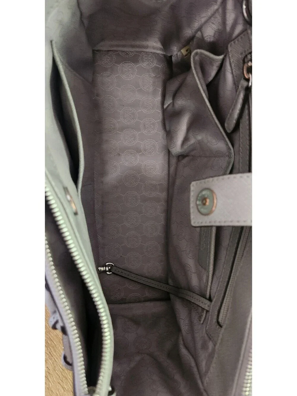 Michael Kors Saffiano Leather Satchel (M) Silver-Tone Hrdwre